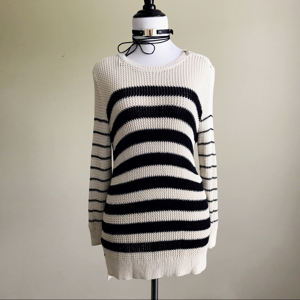 Ann Taylor Striped Long Sleeve Sweater